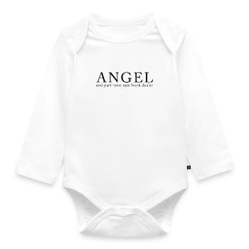 Angel and bookdealer Engel und Bücherhändler book - Baby Bio-Langarm-Body - Weiß - Vorne