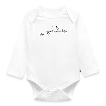 Papierflieger - Baby Bio-Langarm-Body - Weiß - Vorne