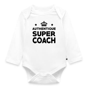 Coach / Coaching / Sport / Entreprise / Psy - Body Bébé bio manches longues - blanc - Devant