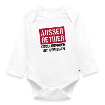 Lustige Sprüche lustiger Spruch Ausser Betrieb - Baby Bio-Langarm-Body - Weiß - Vorne