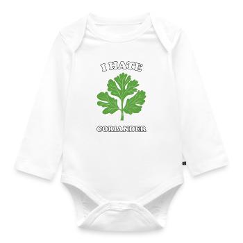 I Hate Coriander - I hate coriander - Organic Longsleeve Baby Bodysuit - white - Front