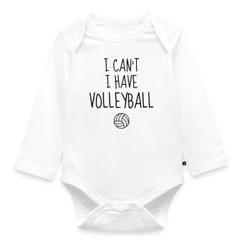 Volleyball - Volley Ball - Volley-Ball - Sport - Organic Longsleeve Baby Bodysuit - white - Front