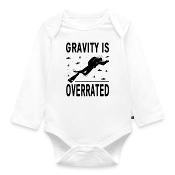 Diving gravity - Organic Longsleeve Baby Bodysuit - white - Front