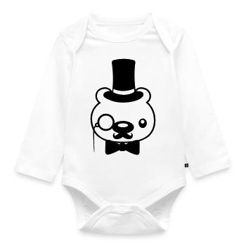 reicher teddybaer herr sir - Baby Bio-Langarm-Body - Weiß - Vorne