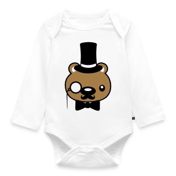 herr sir gentlemen teddybaer - Baby Bio-Langarm-Body - Weiß - Vorne