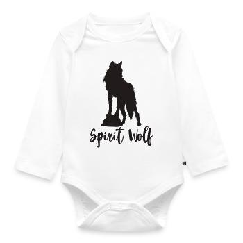 SPIRIT WOLF - Baby Bio-Langarm-Body - Weiß - Vorne