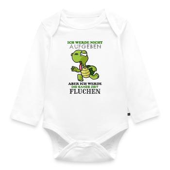 Lahme Schildkröte - Baby Bio-Langarm-Body - Weiß - Vorne