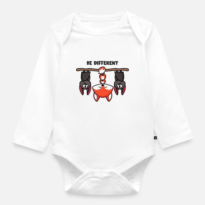 Sei Anders Fuchs - Baby Bio-Langarm-Body - Weiß