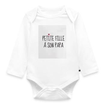 Petite fille à son papa - Body Bébé bio manches longues - blanc - Devant