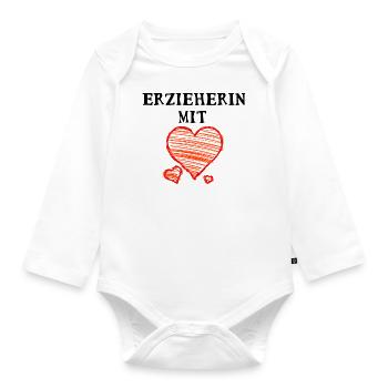 Erzieherin mit Herz - Baby Bio-Langarm-Body - Weiß - Vorne