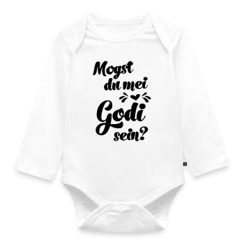 Mogst du mei Godi sein Godi Patentante fragen Baby - Baby Bio-Langarm-Body - Weiß - Vorne