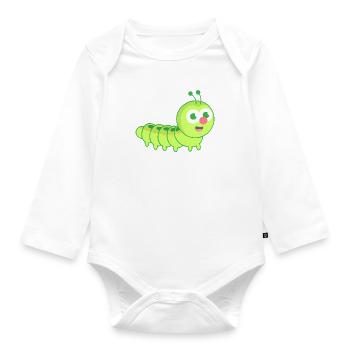 Chenille mignonne - Body Bébé bio manches longues - blanc - Devant