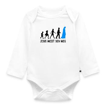 Jesus Weist Den Weg - Baby Bio-Langarm-Body - Weiß - Vorne
