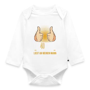 40 Geburtstag. 40 Jahre Geschenk 40. Geburtstag - Baby Bio-Langarm-Body - Weiß - Vorne