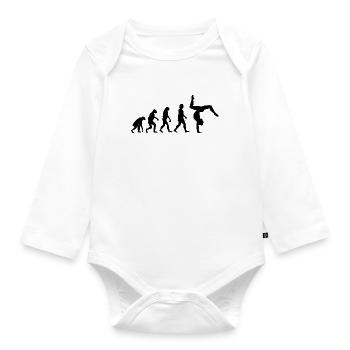 Evolution du poirier de gymnastique - Body Bébé bio manches longues - blanc - Devant