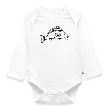 carp - Organic Longsleeve Baby Bodysuit - white - Front
