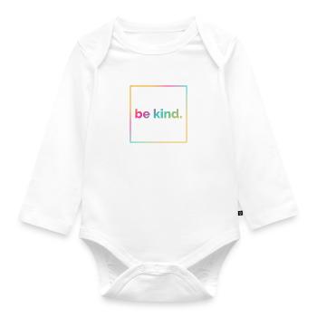 Enfant, gentillesse, diversité, humanité - Body Bébé bio manches longues - blanc - Devant