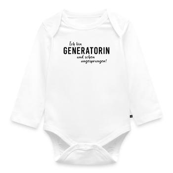 Human Design System Generatorin Sakral Energie - Baby Bio-Langarm-Body - Weiß - Vorne