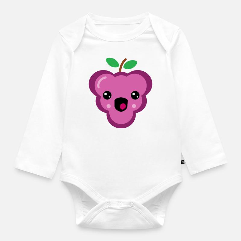 les raisins - Body Bébé bio manches longues - blanc