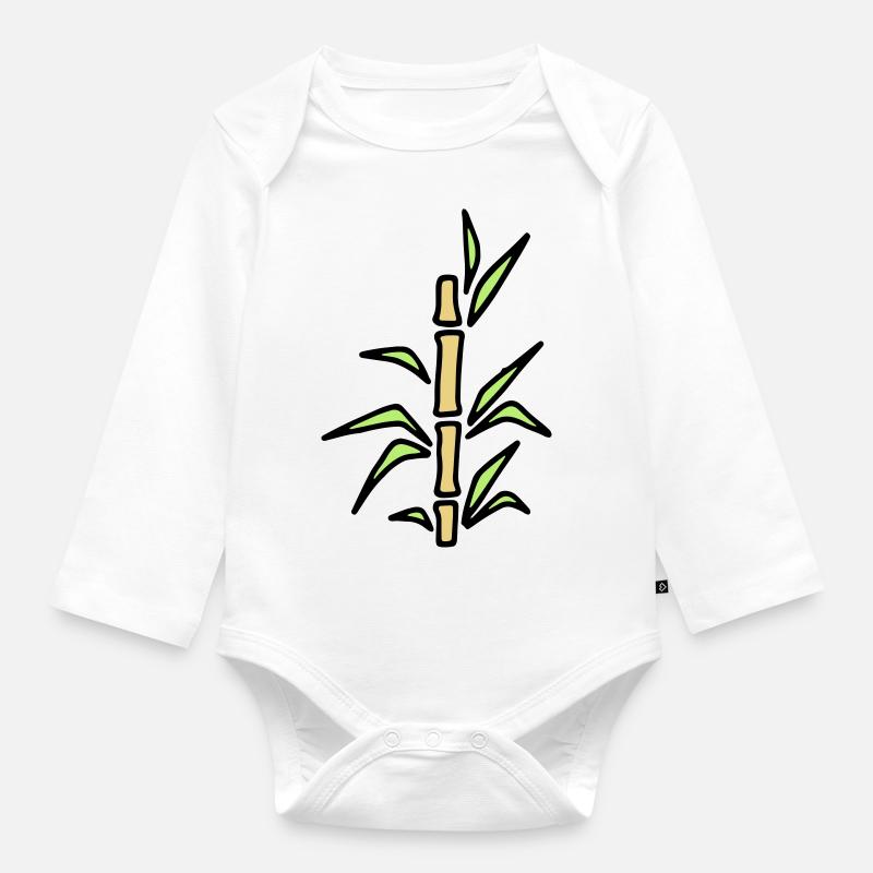 Bambou bambou canne en bambou - Body Bébé bio manches longues - blanc