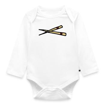 Chopsticks chopsticks baguettes - Organic Longsleeve Baby Bodysuit - white - Front