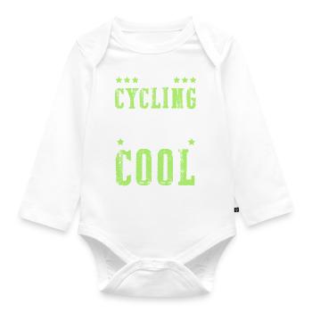 Vélo cyclisme cool - Body Bébé bio manches longues - blanc - Devant