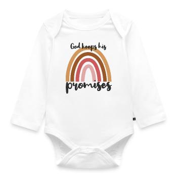 god keeps his promises - Body Bébé bio manches longues - blanc - Devant