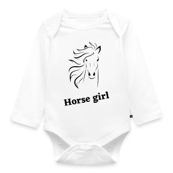 Horse Girl - Body Bébé bio manches longues - blanc - Devant