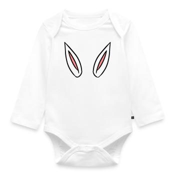 ears gift idea rabbit ears - Organic Longsleeve Baby Bodysuit - white - Front