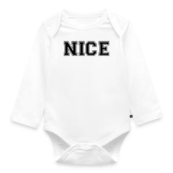 Nice - Organic Longsleeve Baby Bodysuit - white - Front