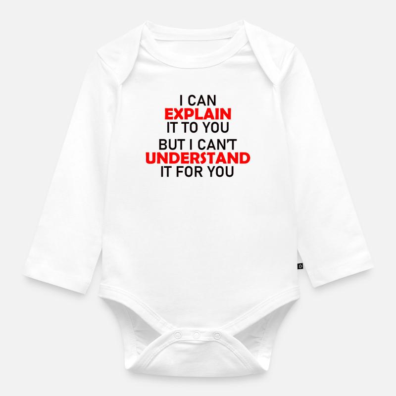 Slogan de l’ingénieur - Body Bébé bio manches longues - blanc