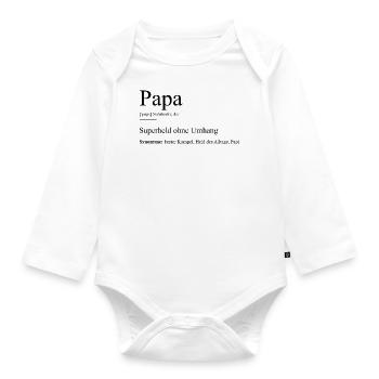 Vatertag Geschenk Papa Superheld ohne Umhang - Baby Bio-Langarm-Body - Weiß - Vorne