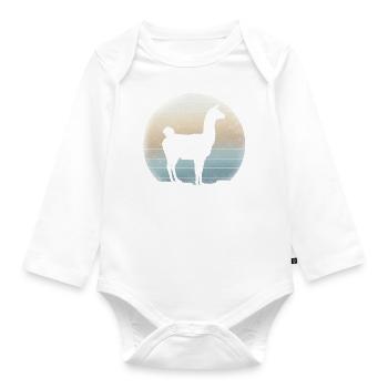 Lama Alpagas Retro - Body Bébé bio manches longues - blanc - Devant