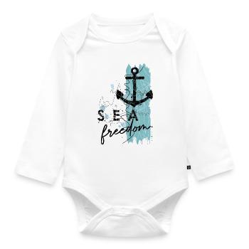 Anchor Freedom - Organic Longsleeve Baby Bodysuit - white - Front