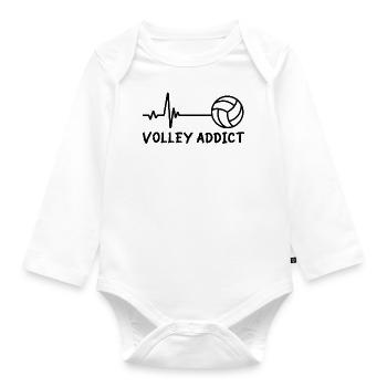 Volley addict - Body Bébé bio manches longues - blanc - Devant