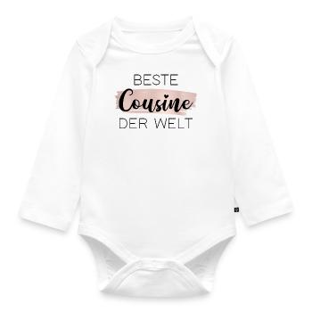 Beste Cousine der Welt - Baby Bio-Langarm-Body - Weiß - Vorne