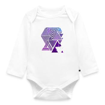 Geometric Art - Organic Longsleeve Baby Bodysuit - white - Front
