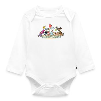 Geburtstagskind - Zum Geburtstag, Geburtstagsparty - Baby Bio-Langarm-Body - Weiß - Vorne