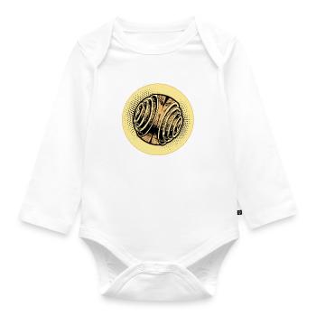 Franzbrötchen Hamburg Hamburch Gebäck Souvenir - Baby Bio-Langarm-Body - Weiß - Vorne