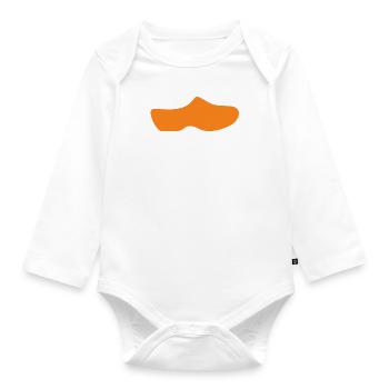 Souvenirs From Netherlands Wooden Clogs Dutch Souv - Organic Longsleeve Baby Bodysuit - white - Front