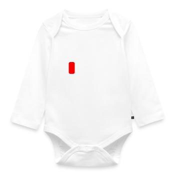 Patience at 1% Funny Phrase and Ironic Idea Out Of - Organic Longsleeve Baby Bodysuit - white - Front