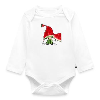 Gnome Watermelon Decor Gnomelon National Watermelo - Body Bébé bio manches longues - blanc - Devant
