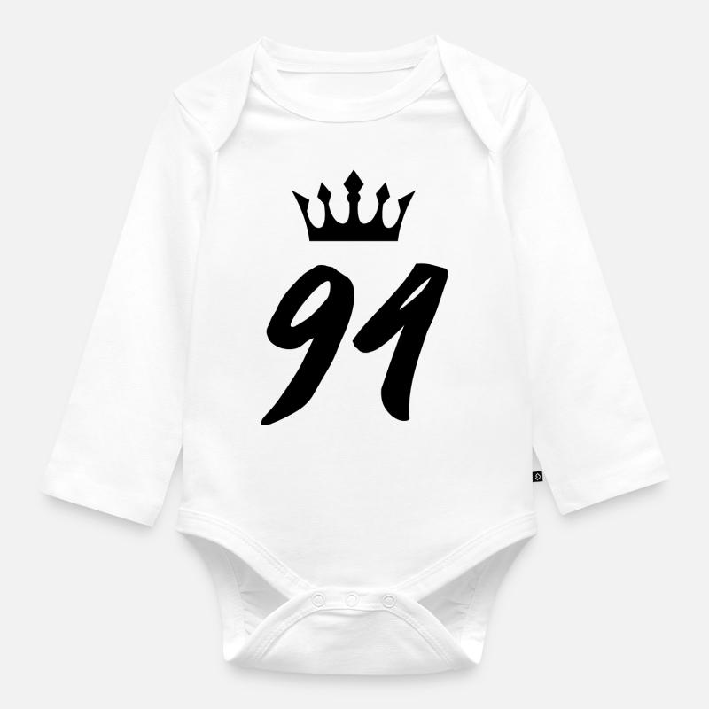 94 Couronne numérique - Body Bébé bio manches longues - blanc