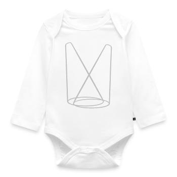Lampe Bühne 2 Scheinwerfer - Baby Bio-Langarm-Body - Weiß - Vorne
