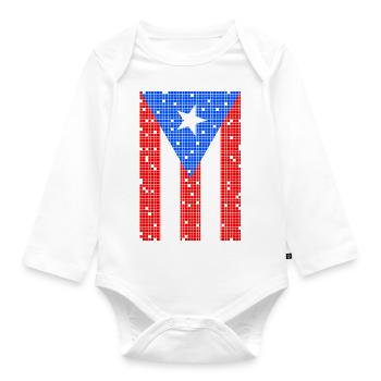 8bit Puerto Rico - Baby Bio-Langarm-Body - Weiß - Vorne