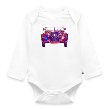 Red-Blue Classic Classic Car - Organic Longsleeve Baby Bodysuit - white - Front