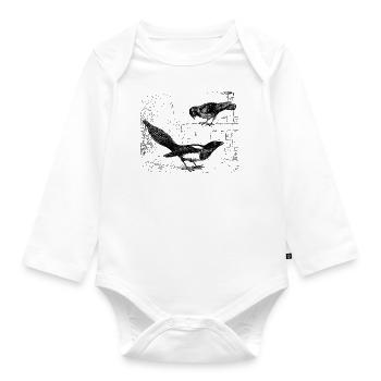 Elster und Dohle - Baby Bio-Langarm-Body - Weiß - Vorne