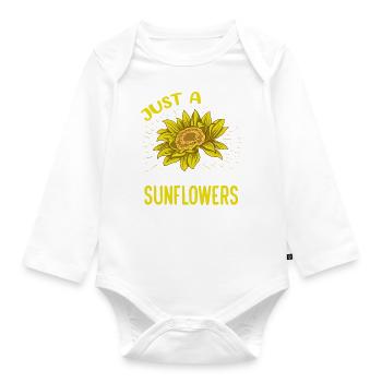 Just A Girl Who Loves Sunflowers Funny Florist - Baby Bio-Langarm-Body - Weiß - Vorne