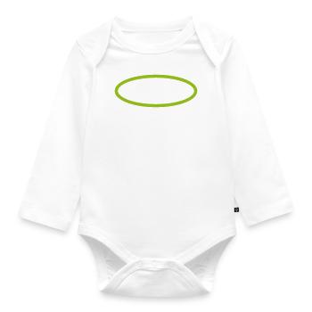 Oval Circle Decoration - Organic Longsleeve Baby Bodysuit - white - Front