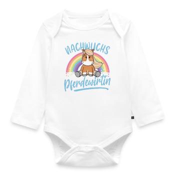 Pferd Pferdesport Mädchen Nachwuchs Pferdewirtin - Baby Bio-Langarm-Body - Weiß - Vorne
